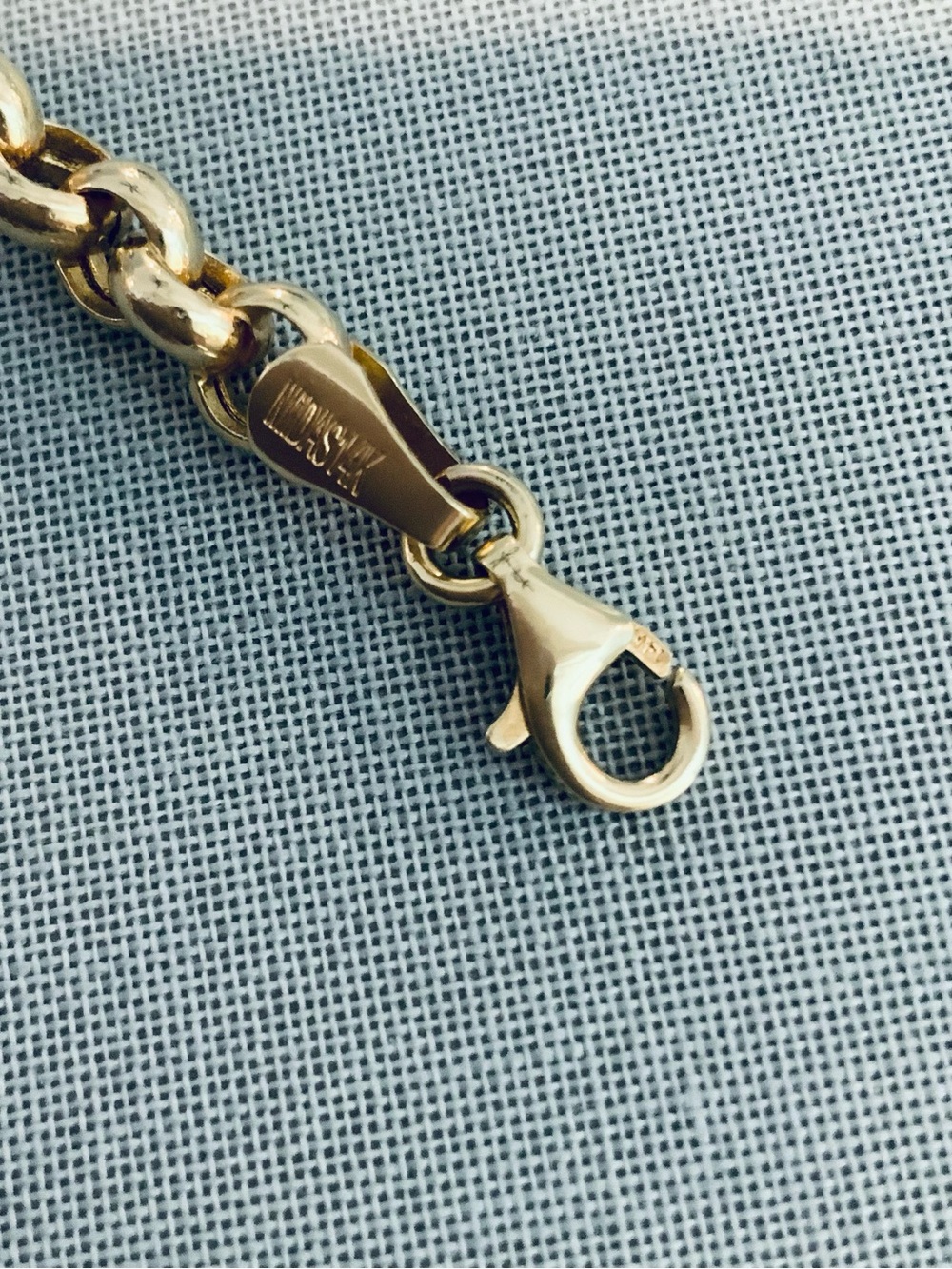14k Solid Gold Rolo Link Bracelet - Picture 4 of 6